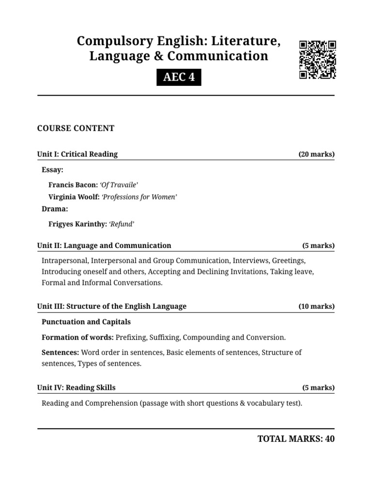 AEC 4 Syllabus | PDF