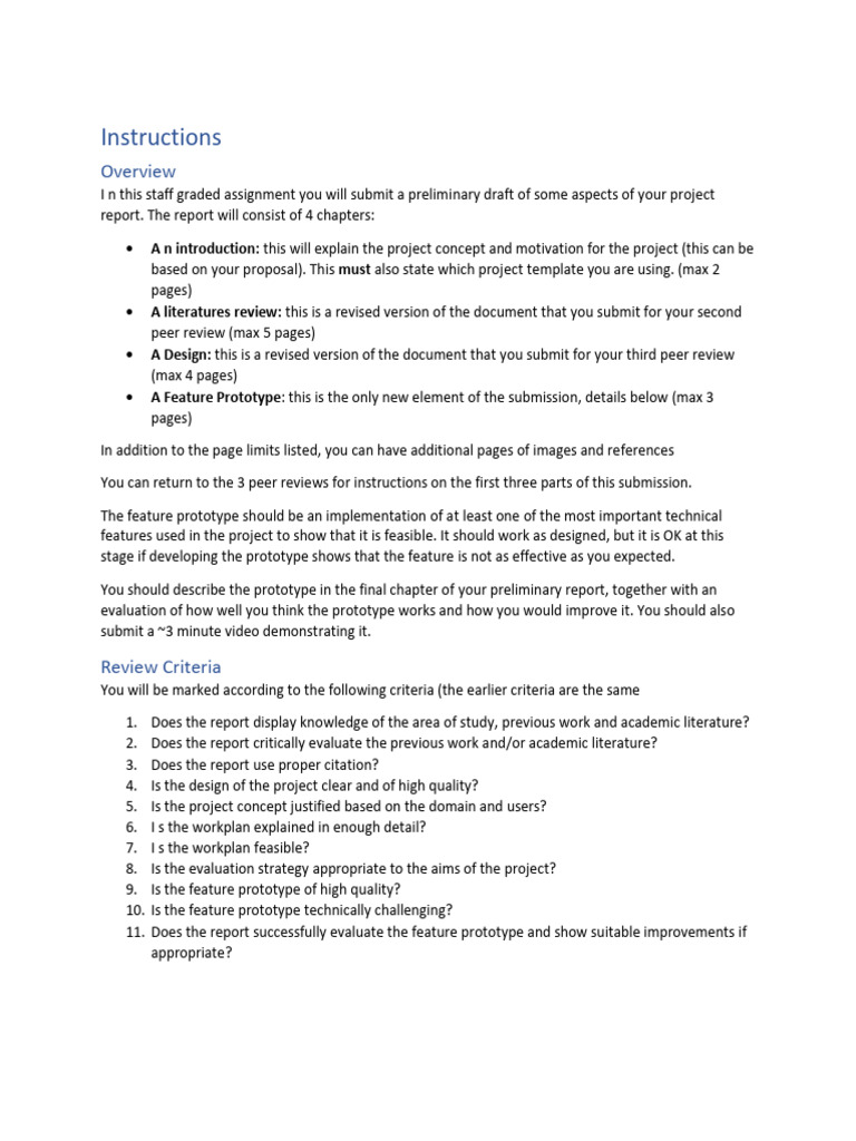 Preliminary Report Instructions | PDF | Peer Review