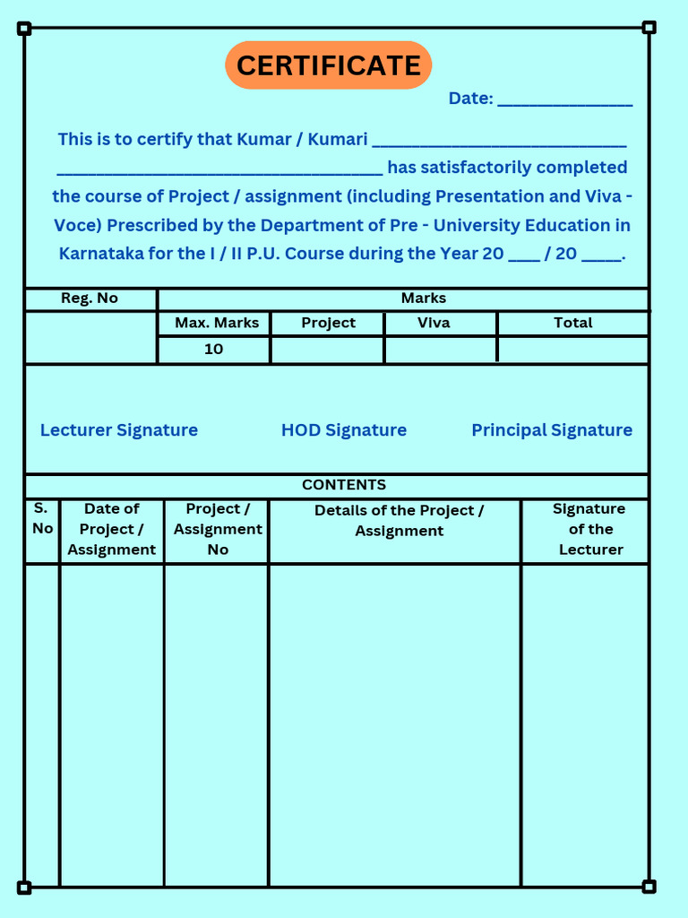 Certificate For Assignement For Certificate | PDF