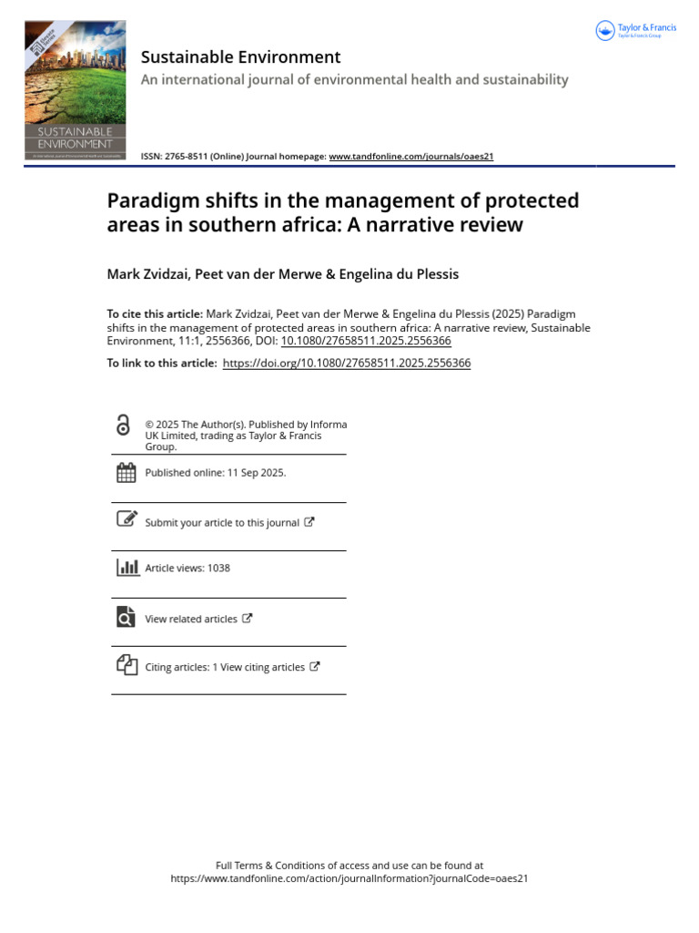 Paradigm Shifts in The Management of Protected Areas in Southern Africa ...