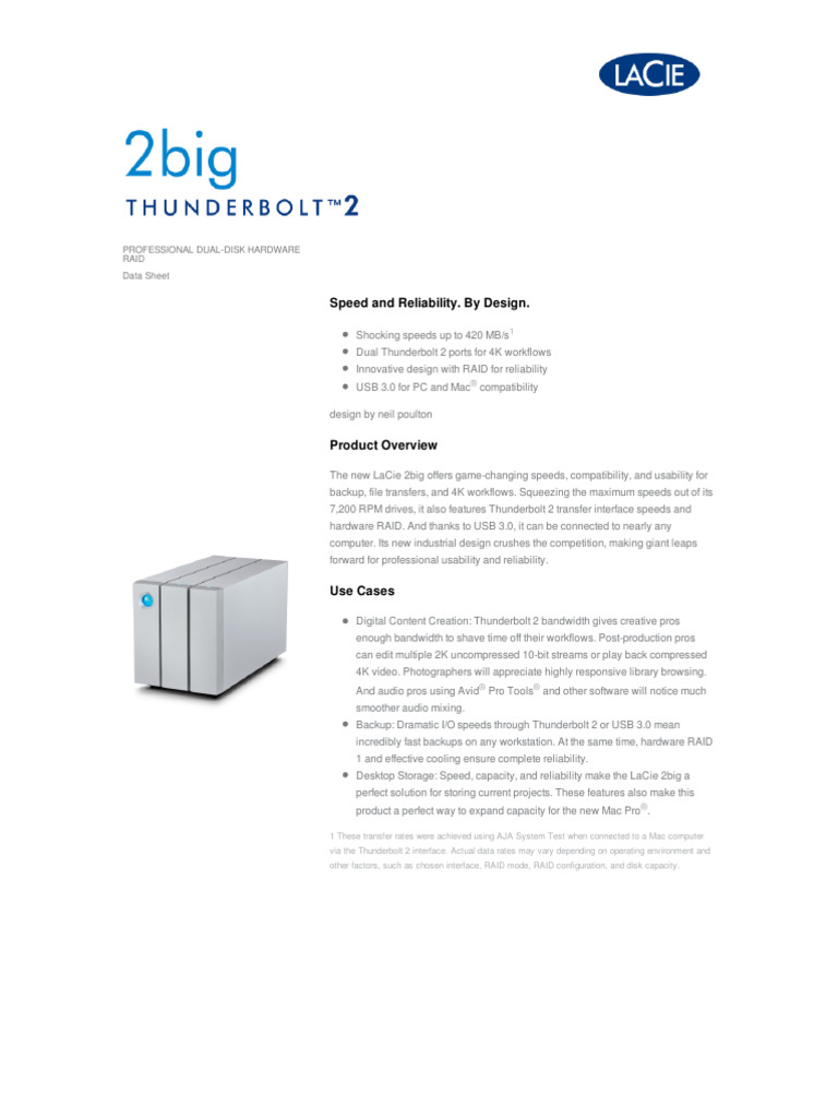 Lacie 2big-Raid - tbt2 Specs | PDF | Byte | Computing