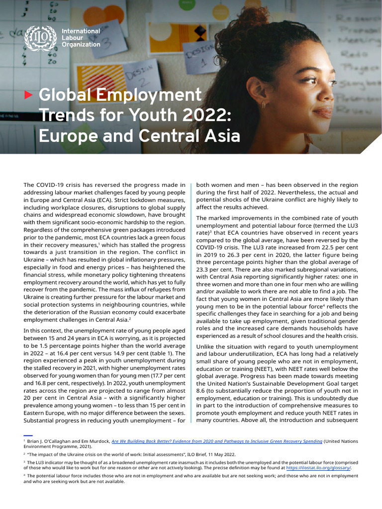 Global Employment Trends For Youth 2022 Europe and Central Asia | PDF ...