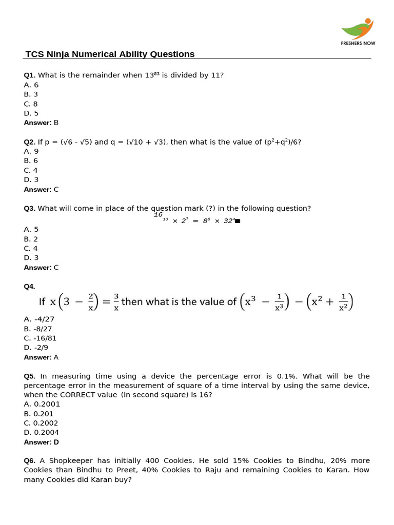 TCS NQT 13th September 2021 Slot 2 Question Paper | PDF | String ...