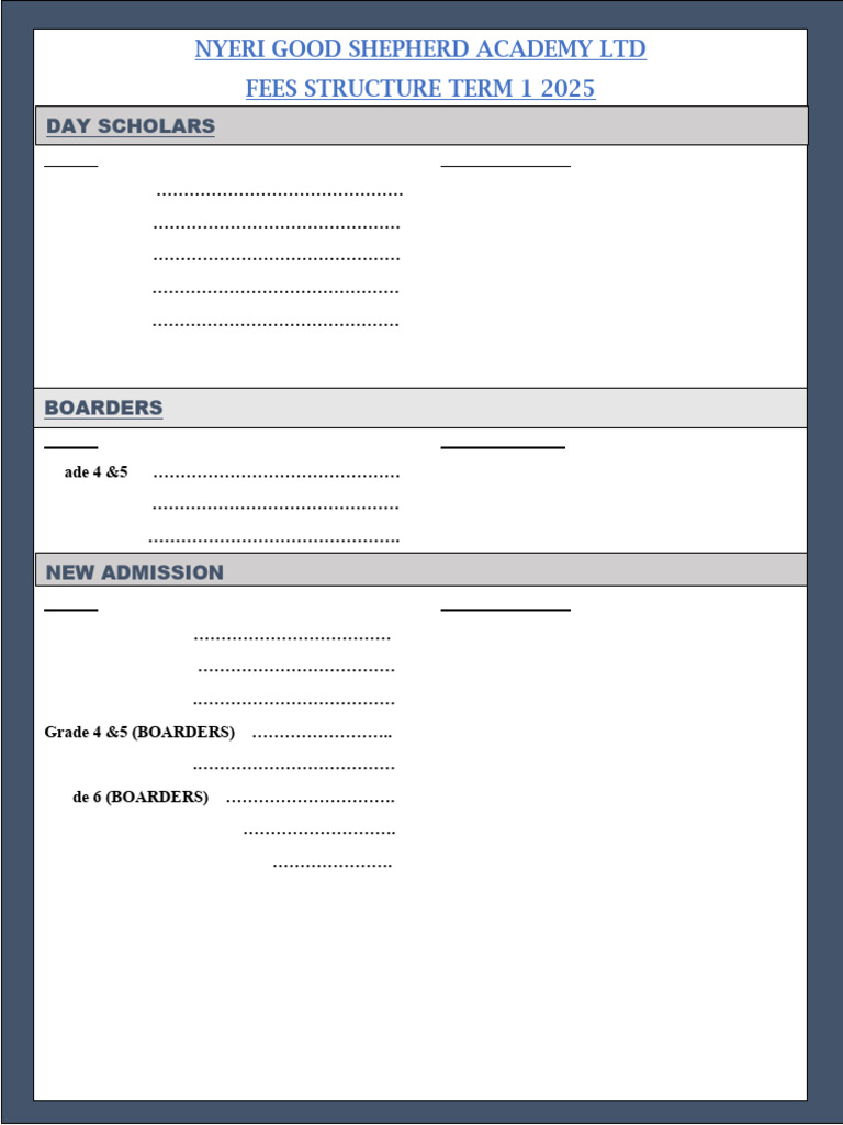 Fees Structure 2025 | PDF
