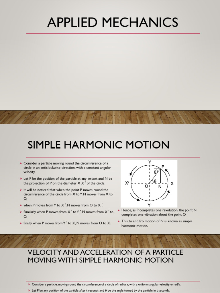 Simple Harmonic Motion Lect | PDF | Pendulum | Acceleration