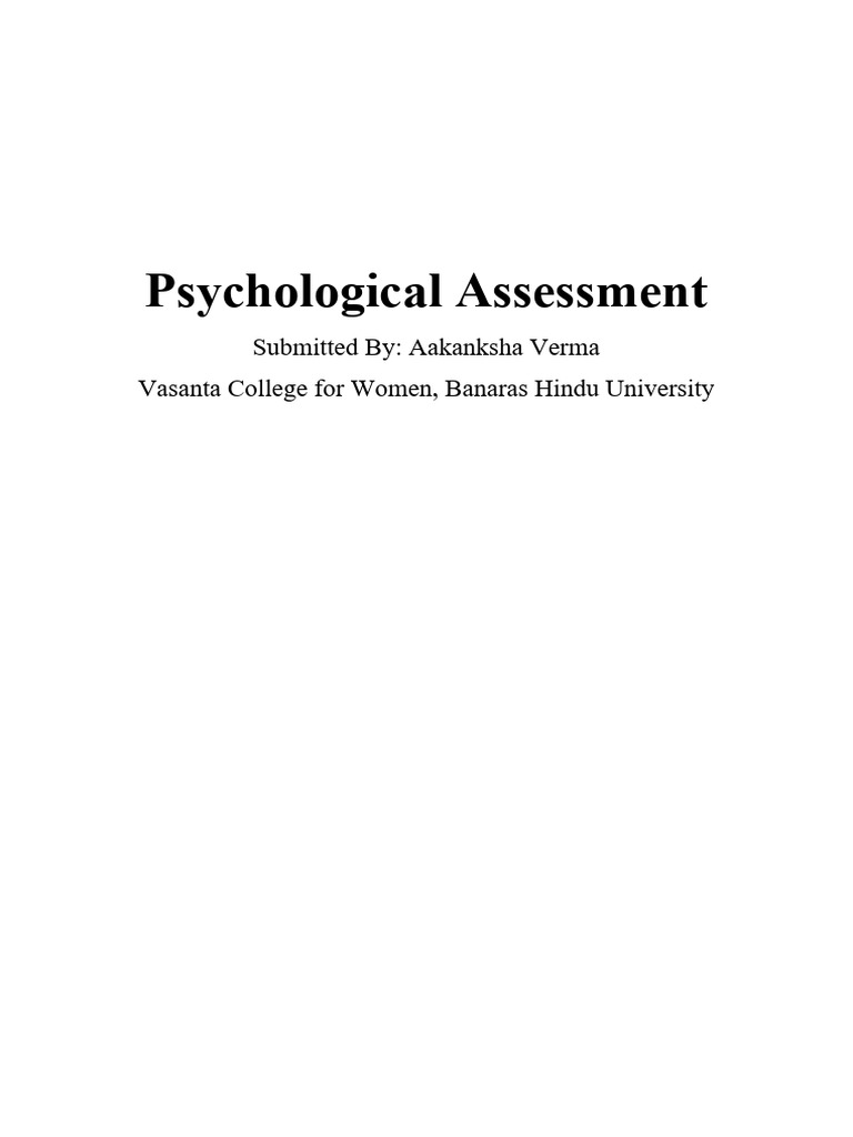 Psychological Assessment | PDF | Validity (Statistics) | Statistical ...