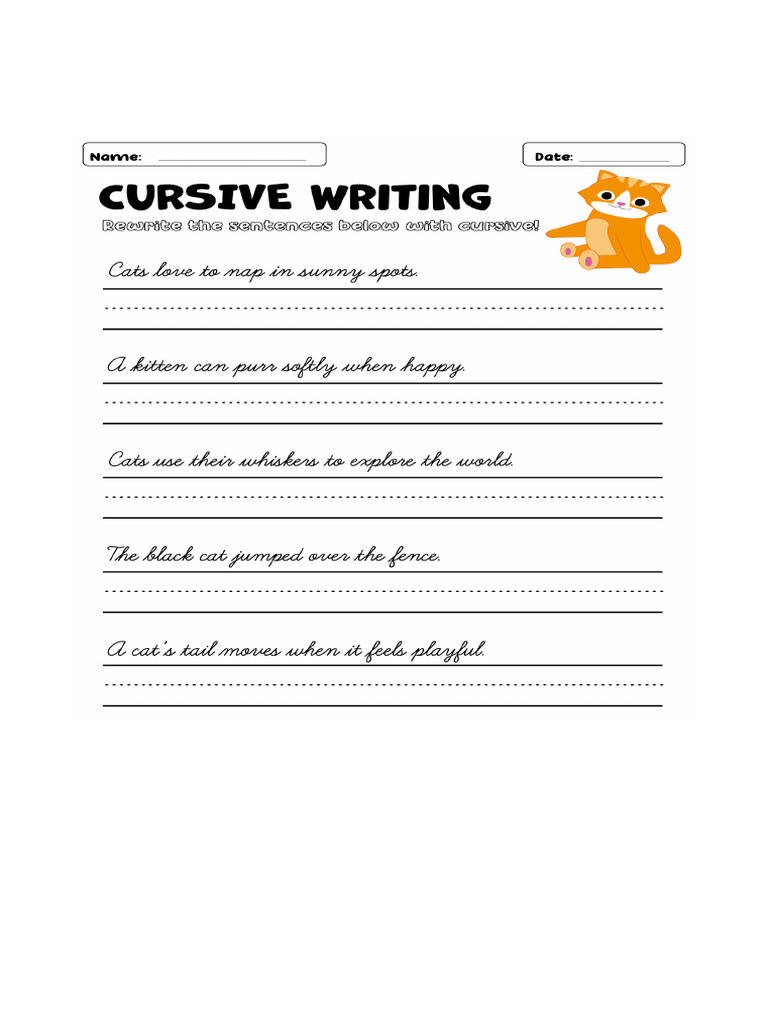 Printable Practice Cursive Writing Worksheets 141327.Png | PDF