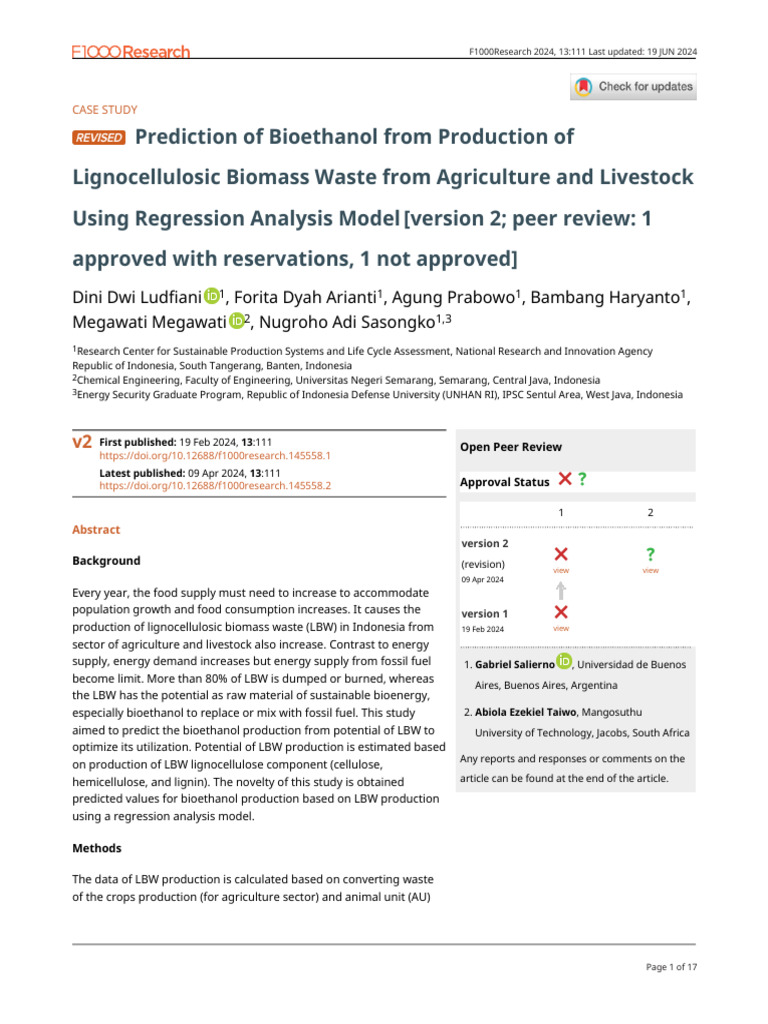 Prediction of Bioethanol From Production of Lignoc | PDF | Biofuel ...