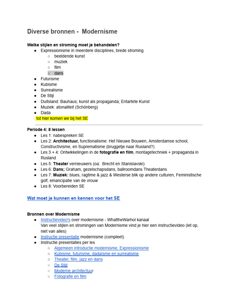 Diverse Bronnen Modernisme | PDF