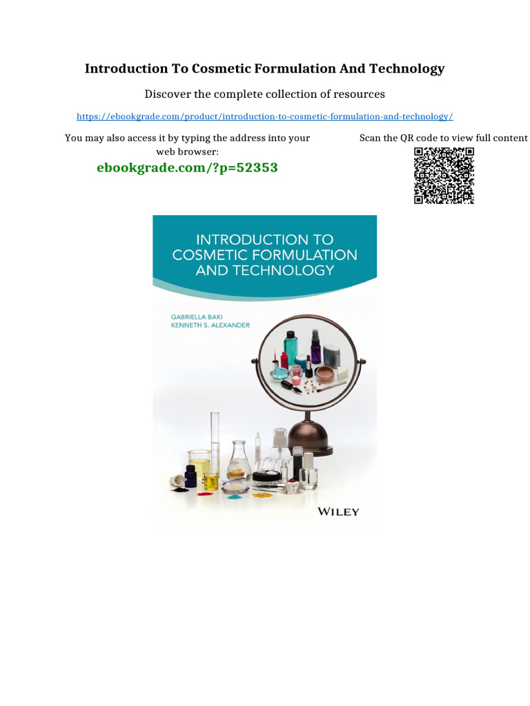 Introduction To Cosmetic Formulation and Technology Available All ...