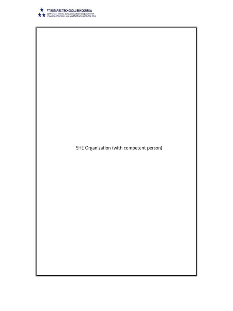 SHE Organization (With Competent Person) | PDF