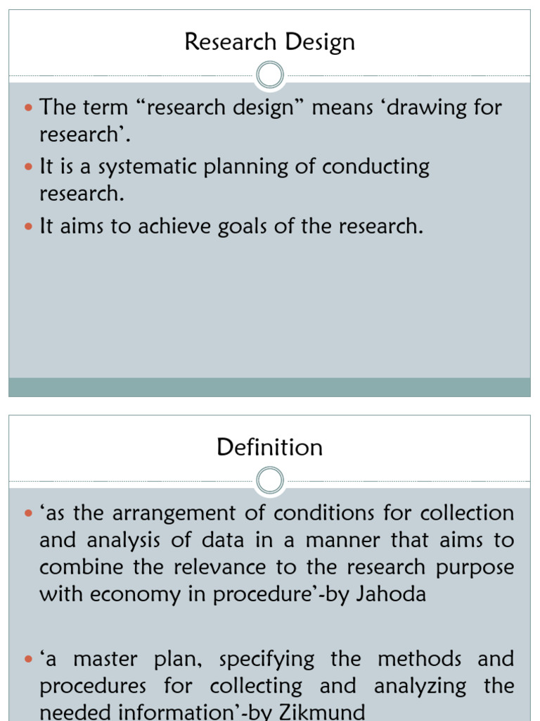 Lesson 4-Research Design | PDF | Sampling (Statistics) | Hypothesis