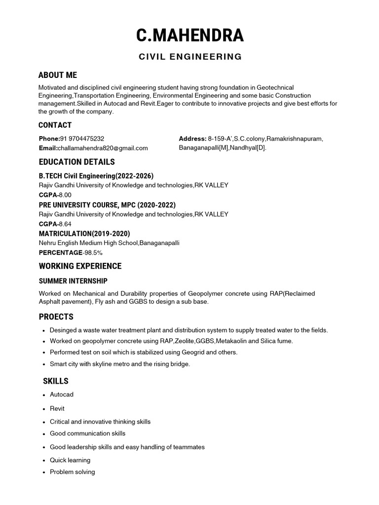 Mahendra Resume | PDF