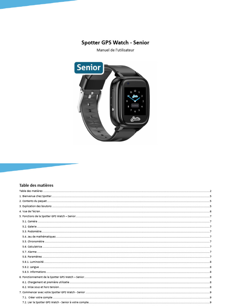 Handleiding Spotter GPS Watch Senior FR v2 | PDF | Android (Système d ...