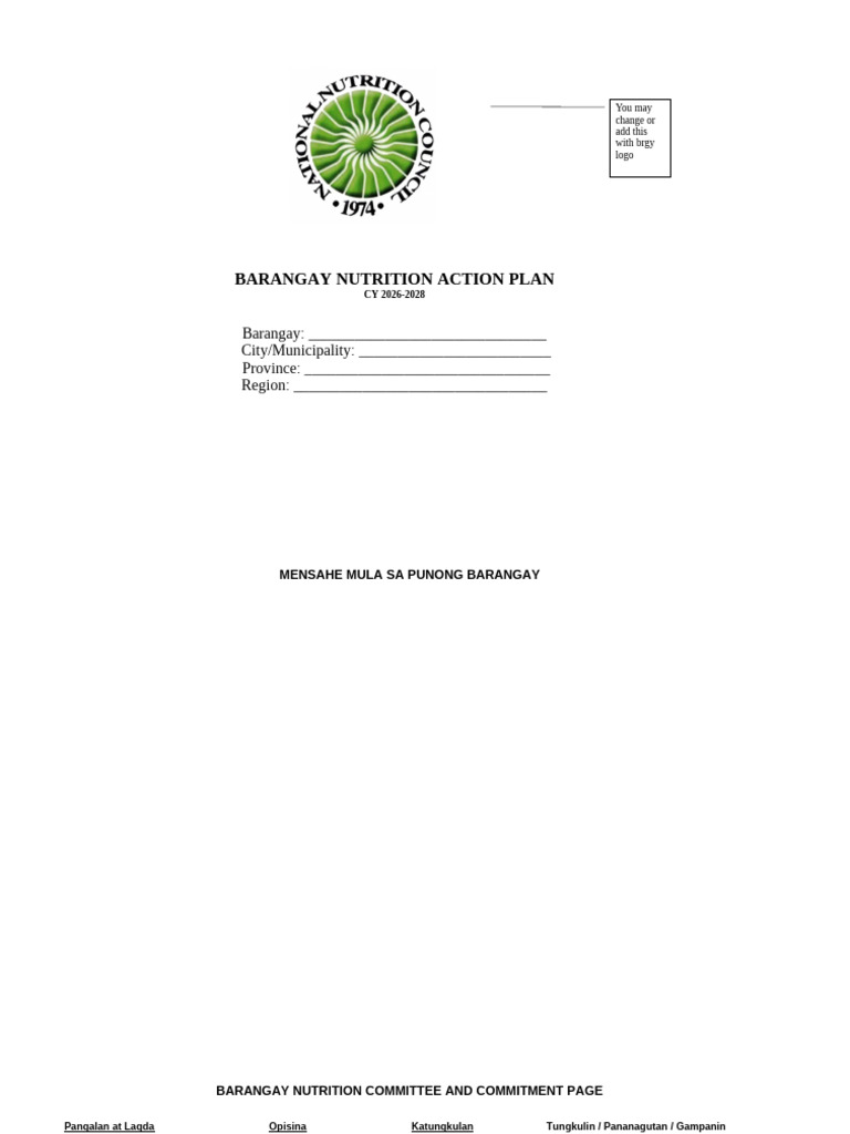 Draft BNAP-Template 2026-2028 v2.2 | PDF | Malnutrition | Body Mass Index