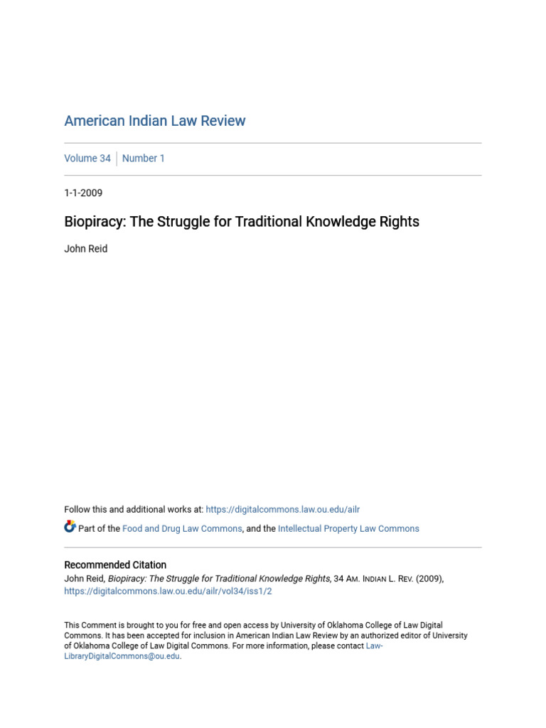 Biopiracy - The Struggle For Traditional Knowledge Rights | PDF ...