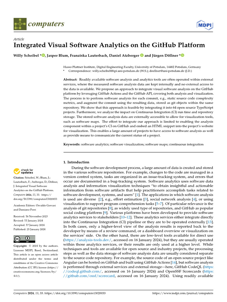 Integrated Visual Software Analytics On The GitHub Platform | PDF ...