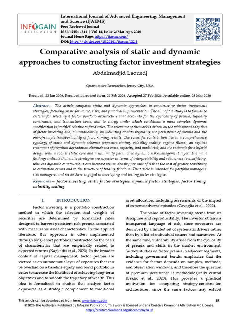 Comparative Analysis of Static and Dynamic Approaches To Constructing ...