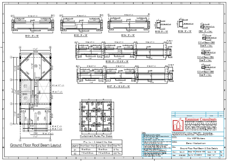 KC-6439-04-Ground Floor Roof Beam Layout & Details | PDF | Floors ...
