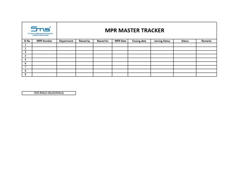 MPR Tracker Format | PDF