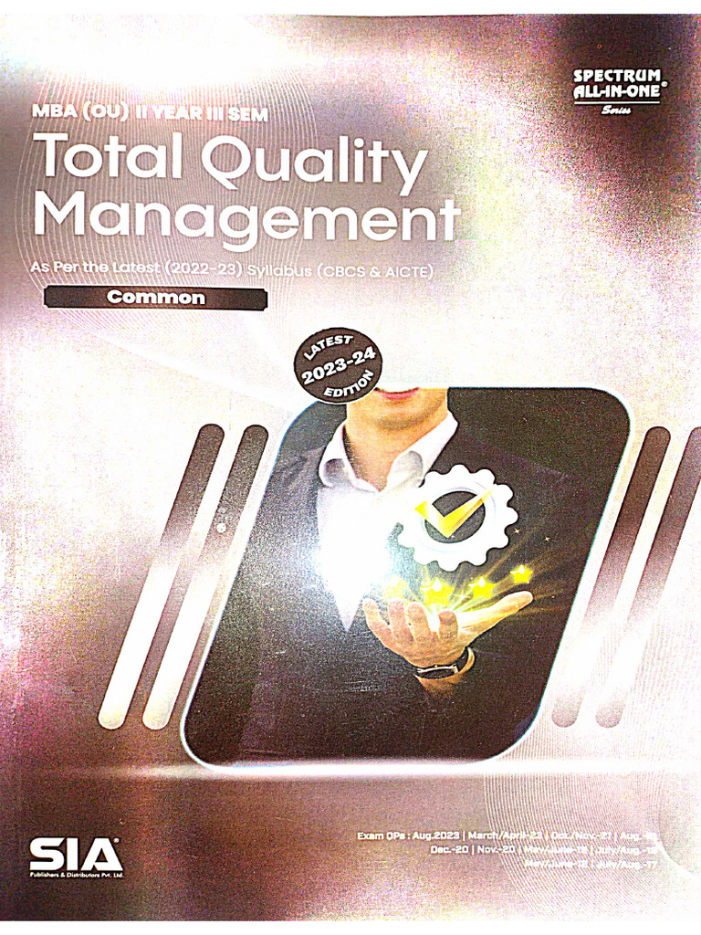 TQM-Mba 3rd Sem. (Total Quality Management) Rt. | PDF