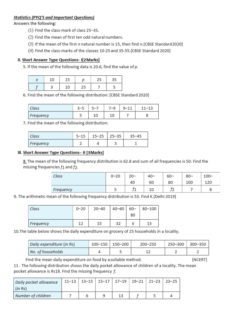 Statistics Pages | PDF | Mean