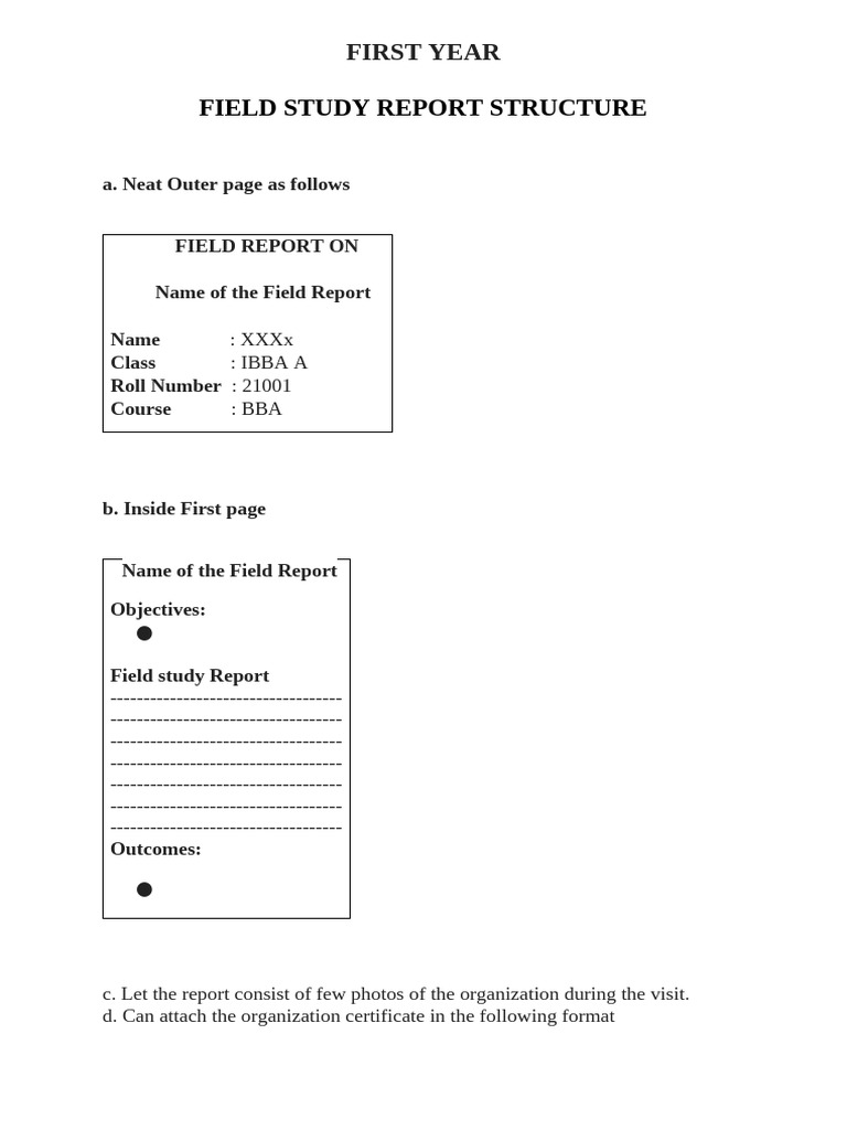 Field Study Report Format | PDF