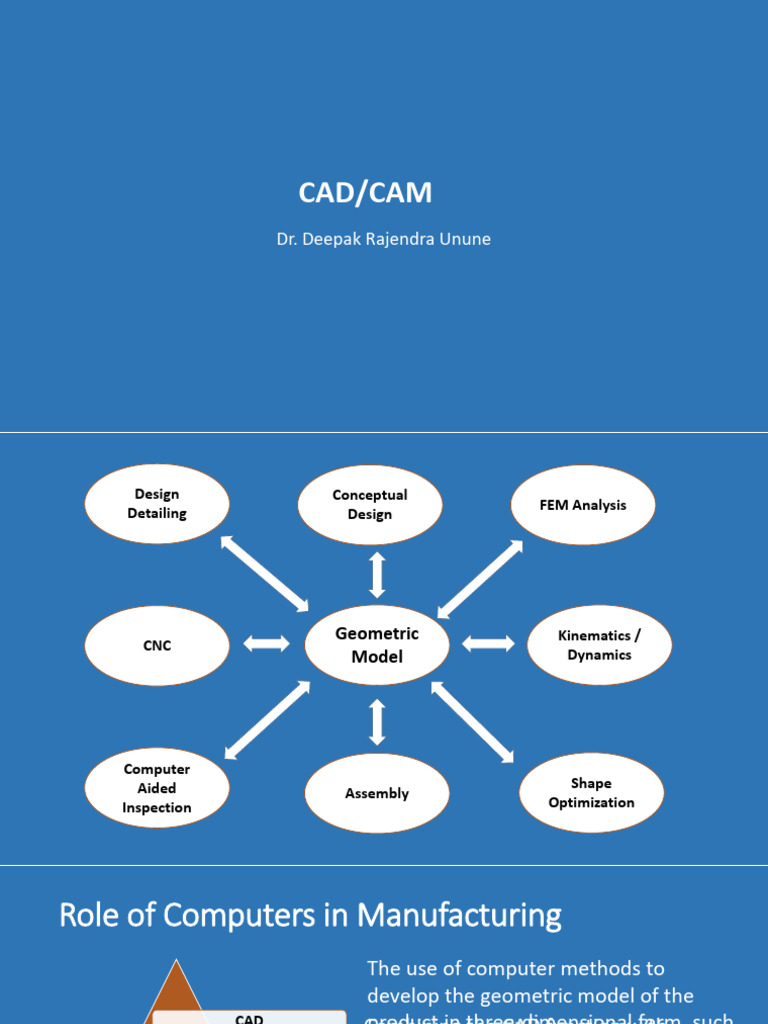 1.CADCAM Intro | PDF | Computer Aided Design | Mechanical Engineering
