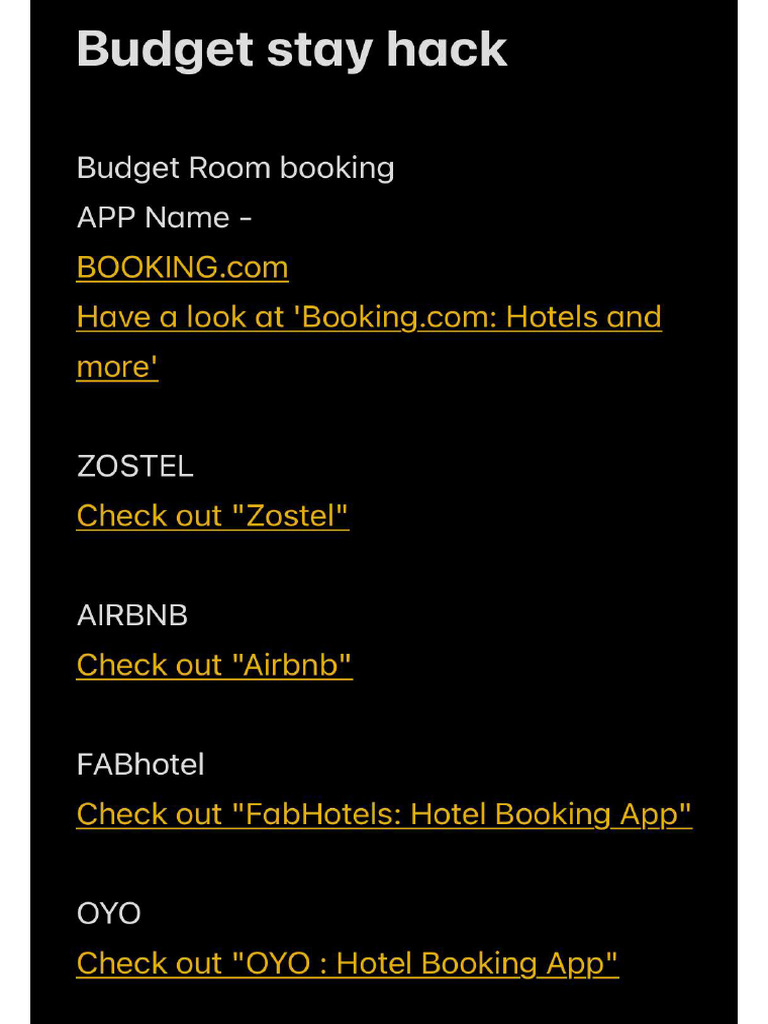 Budget Stay Hack | PDF