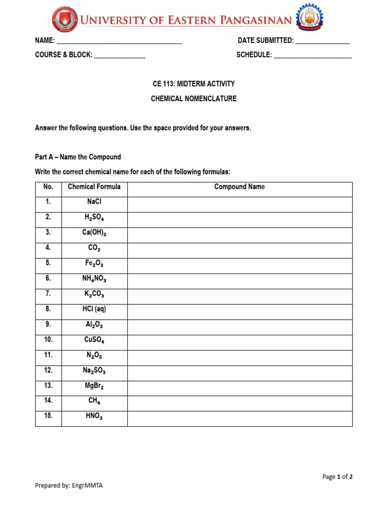 CE 113 Activity Midterm | PDF