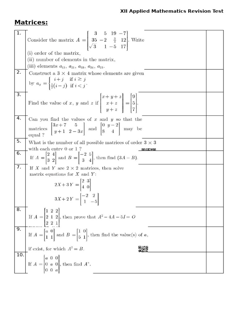 Day 2 Matrices and Determinants | PDF