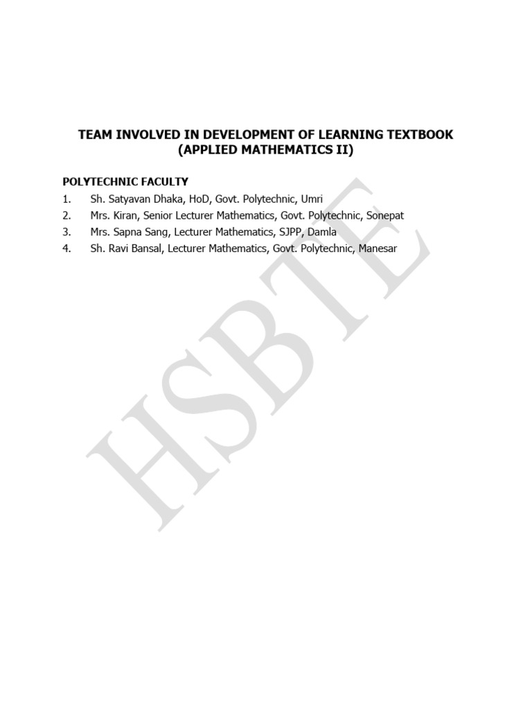 Final E-Content, Applied Mathematics II, 220022 | PDF | Integral ...