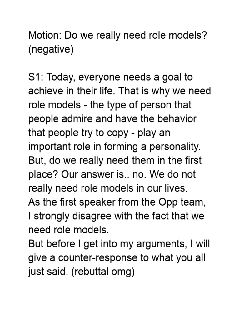 Motion - Do We Really Need Role Models | PDF | Psychology