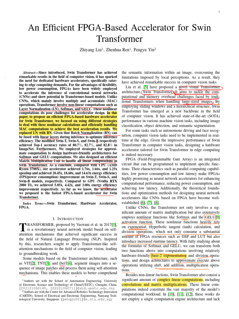05 - 2023 - An Efficient FPGA-Based Accelerator For Swin Transformer ...