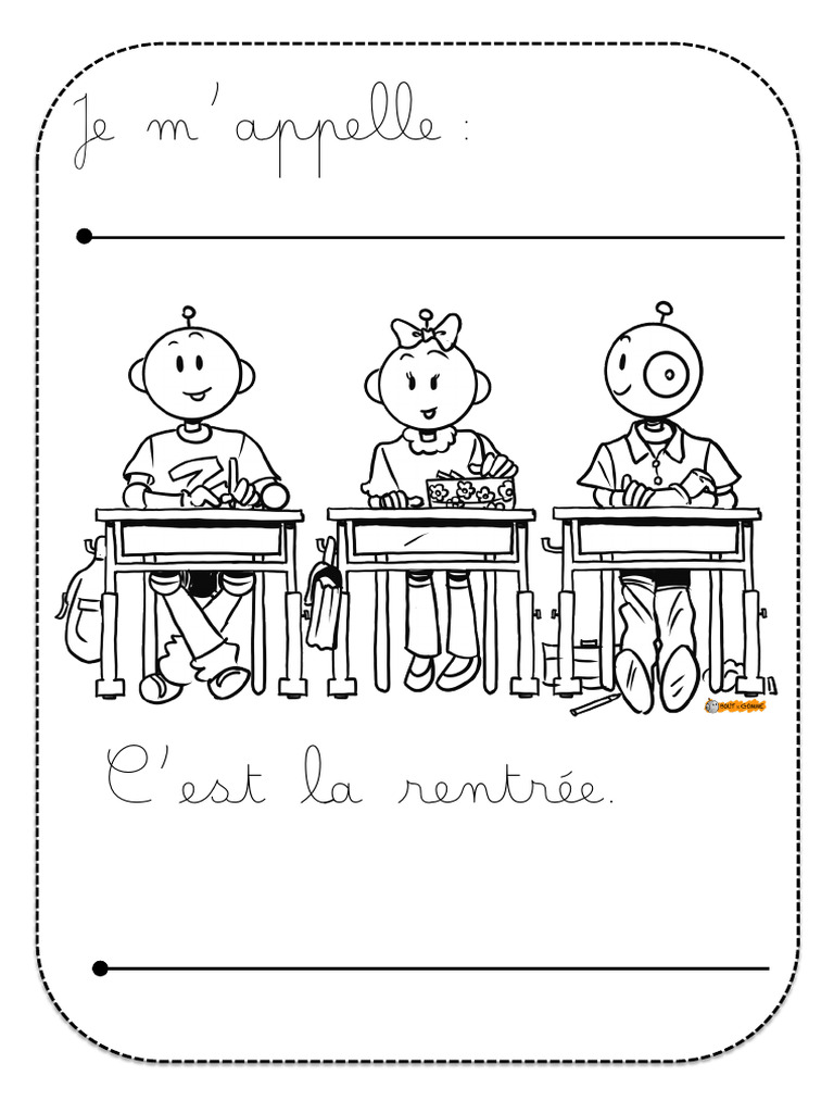 Coloriage de Rentree Cursive 2017 BDG | PDF