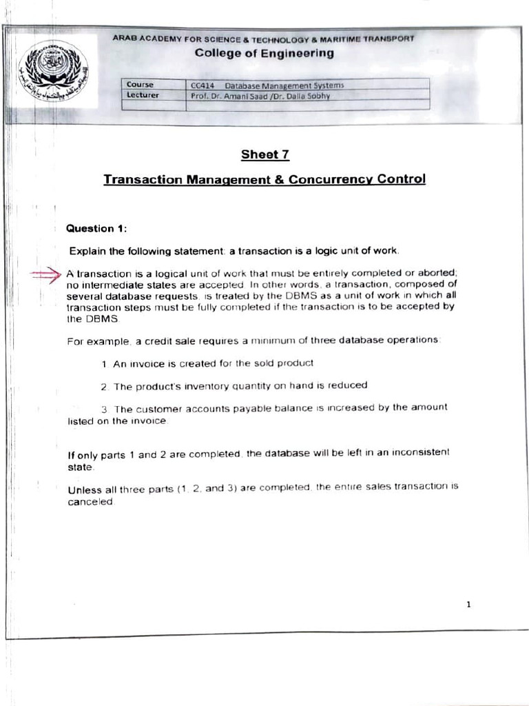 Sheet 7 DB | PDF | Database Transaction | Computer Data
