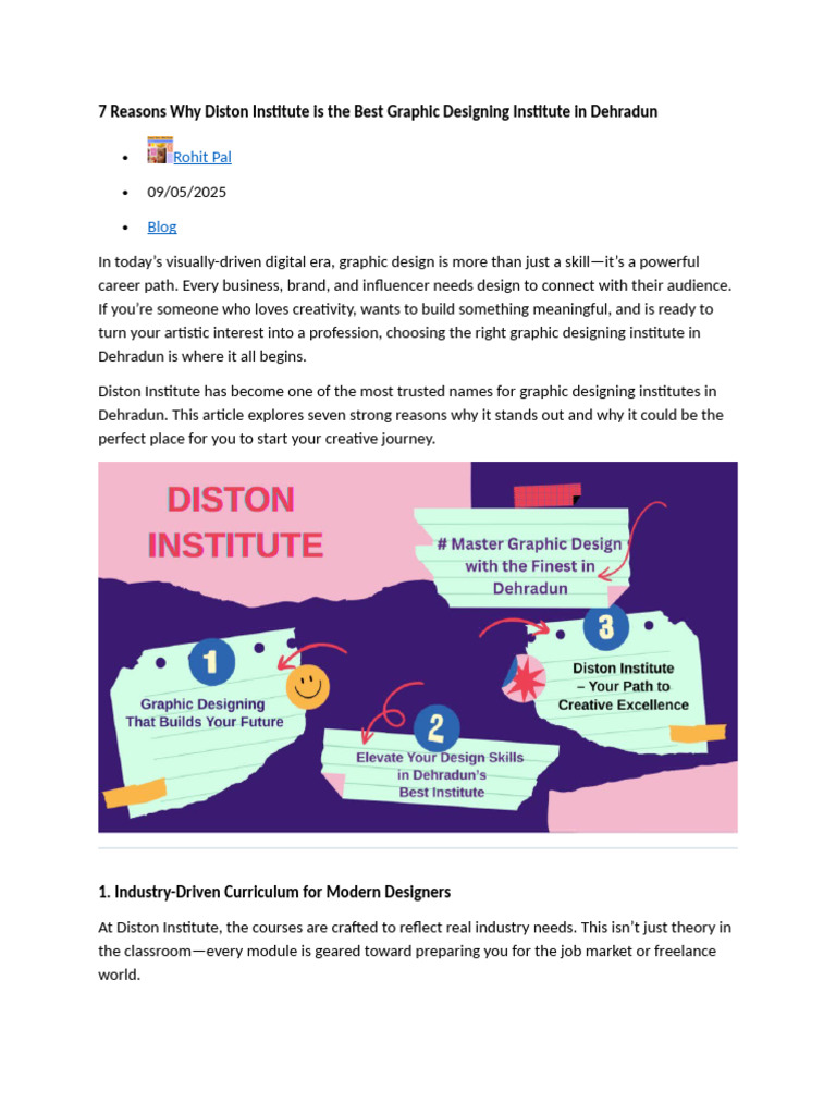 7 Reasons Why Diston Institute Is The Best Graphic Designing Institute ...