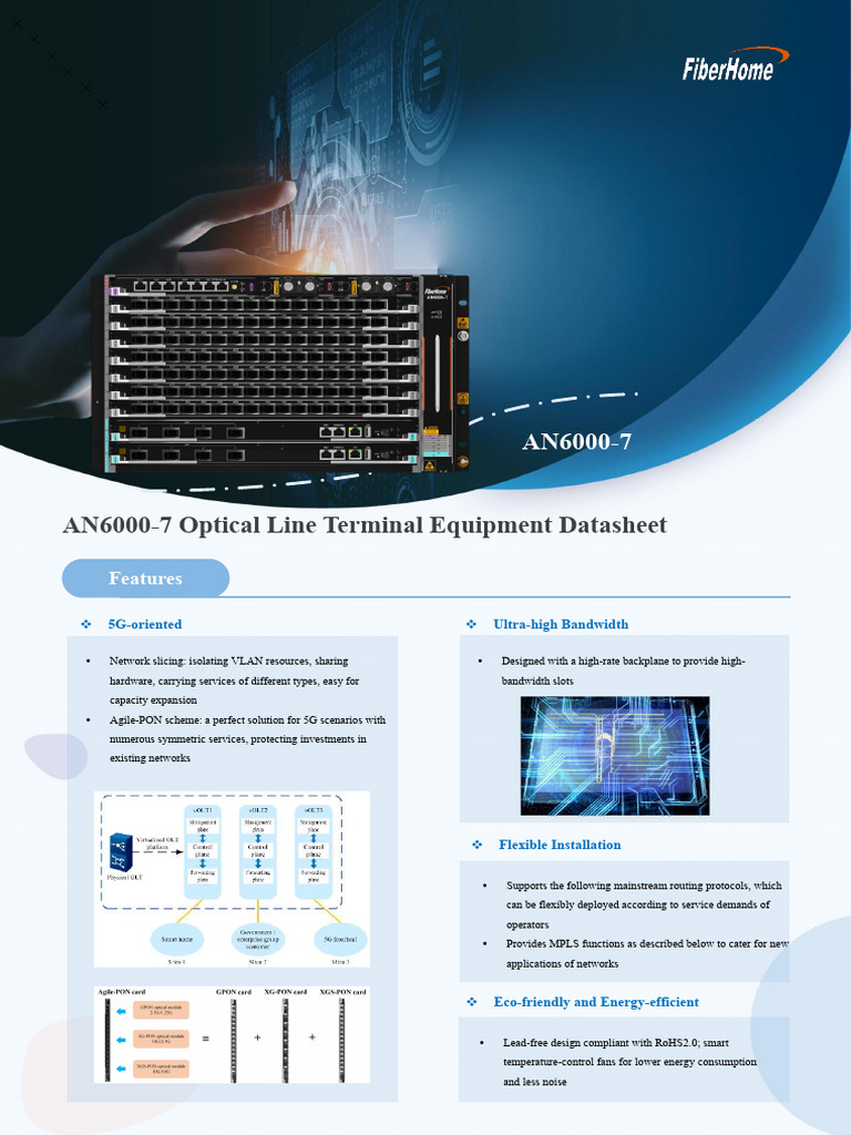 AN6000 7 Optical Line Terminal Equipment Datasheet | PDF | Digital ...