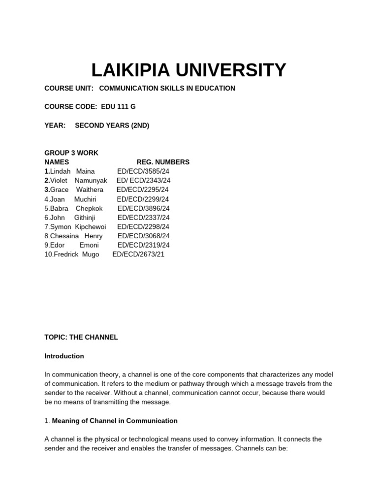 Communication Skills Group Work | PDF | Communication | Human Communication