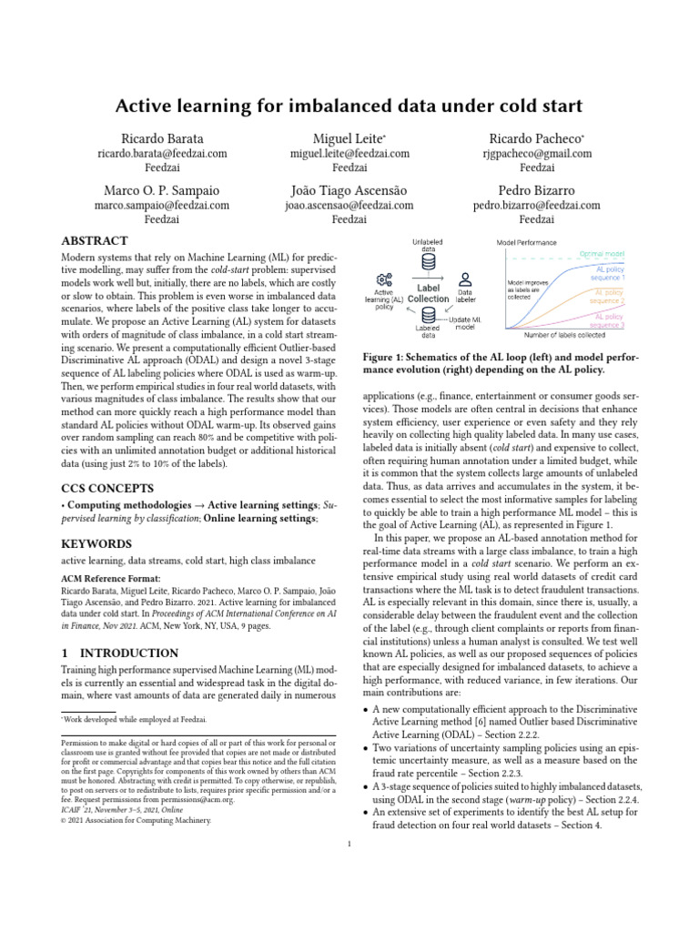 Active Learning For Imbalanced Data Under Cold Start | PDF | Principal ...