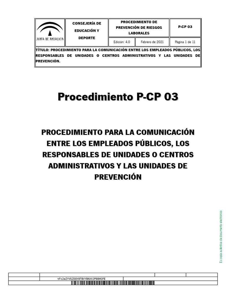 2 - Procedimiento CP 03 | PDF | Comunicación