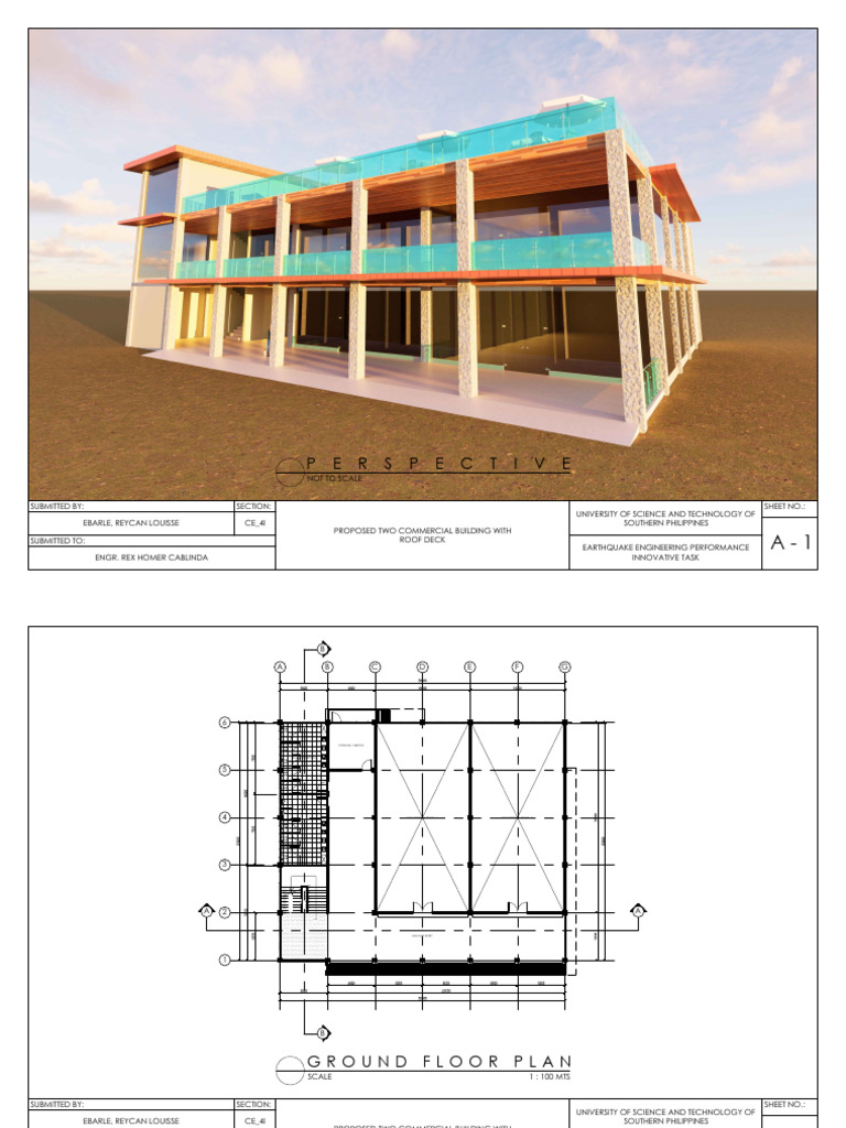 Ebarle - Ce - 2 Storey Commercial | PDF | Structural Engineering ...