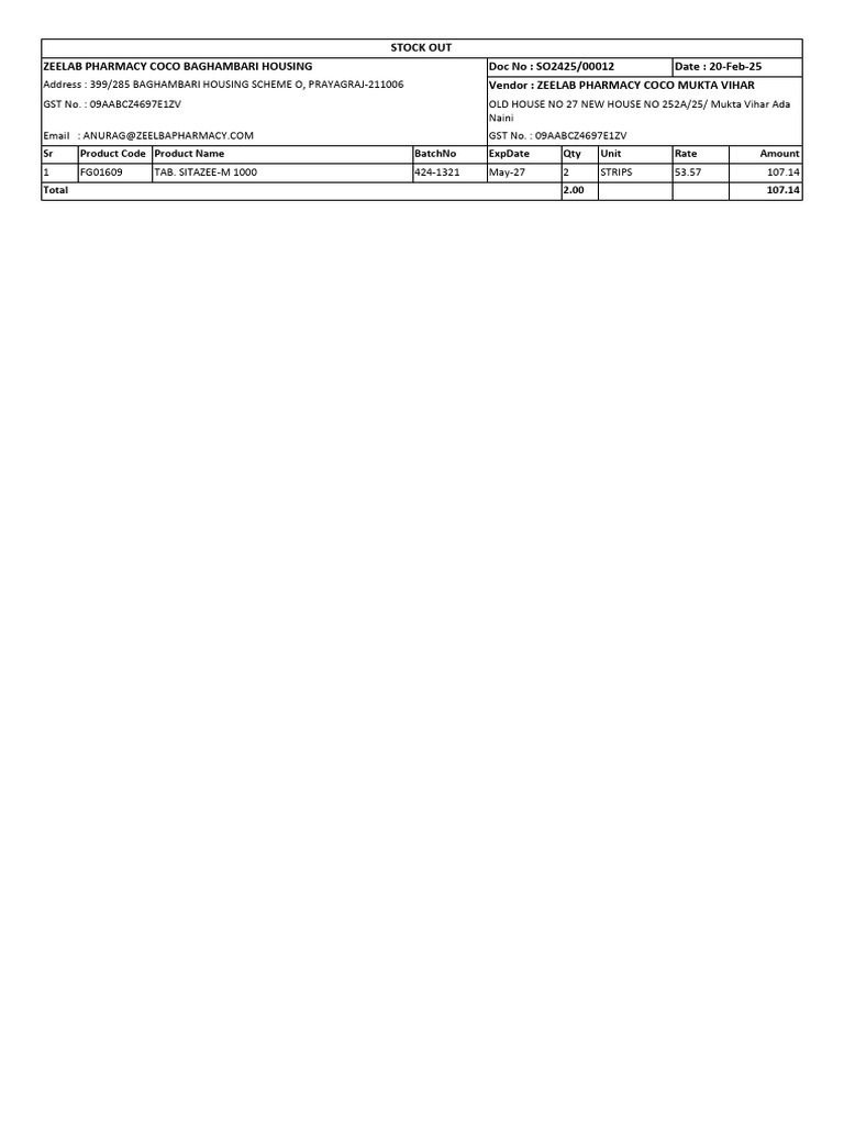 Stock Out | PDF