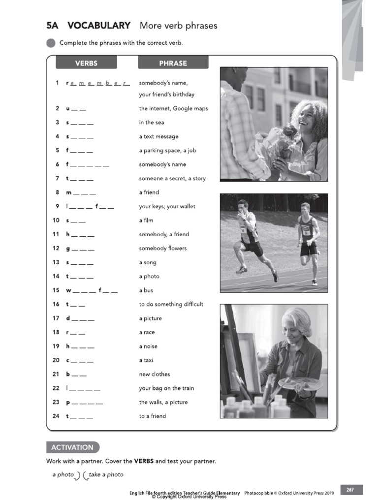 English File Elementary Vocabulary 5a | PDF