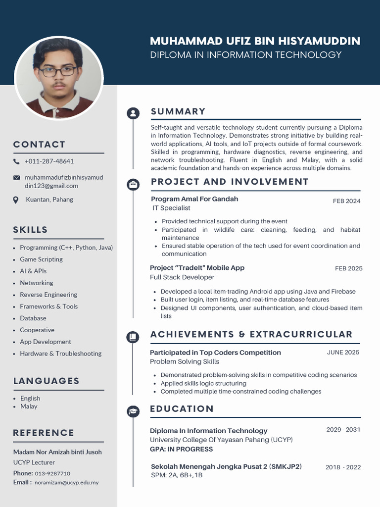 Blue and Gray Simple Professional CV Resume | PDF | Computing ...