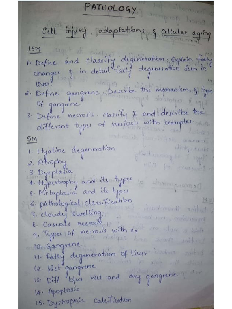 Pathology Most Imp Questions. | PDF