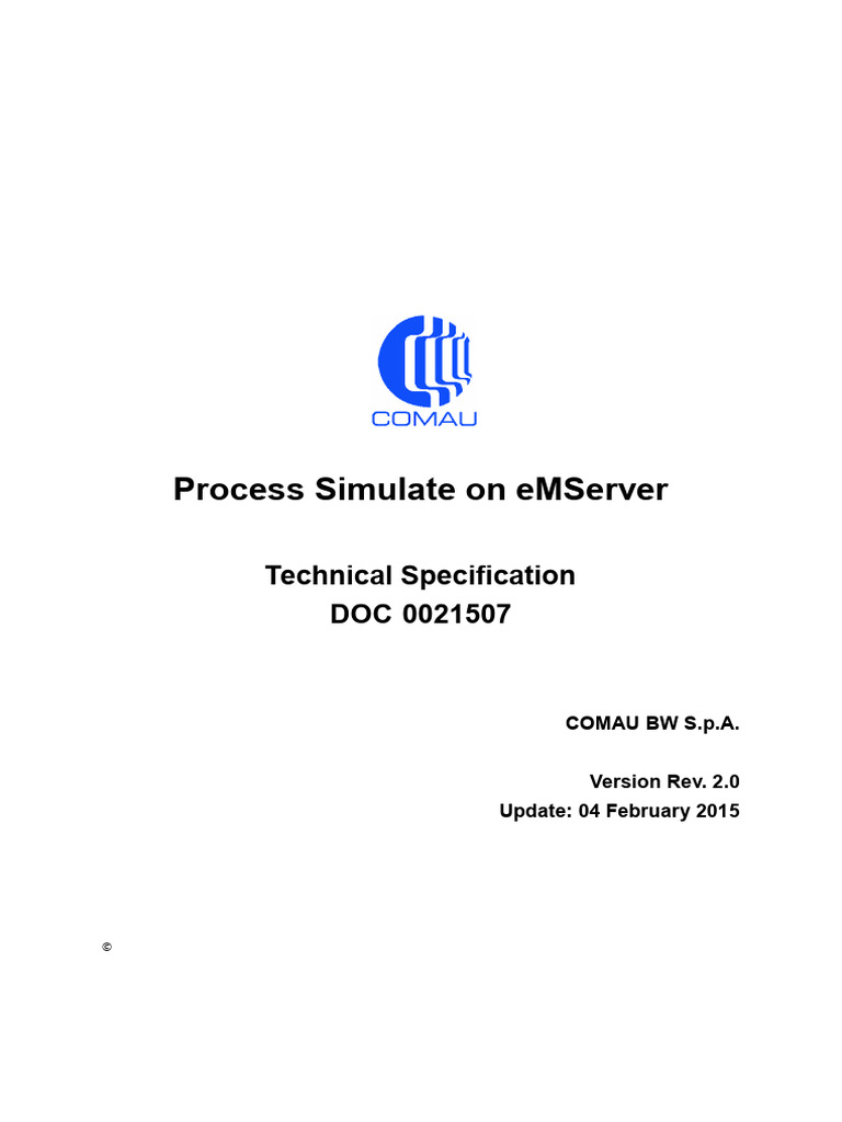 DOC-0021507-Comau BW - Process Simulate On EMServer Specification 2.0 ...