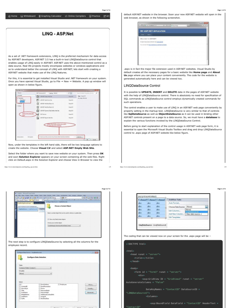 Linq - ASP.net | PDF | Language Integrated Query | Active Server Pages