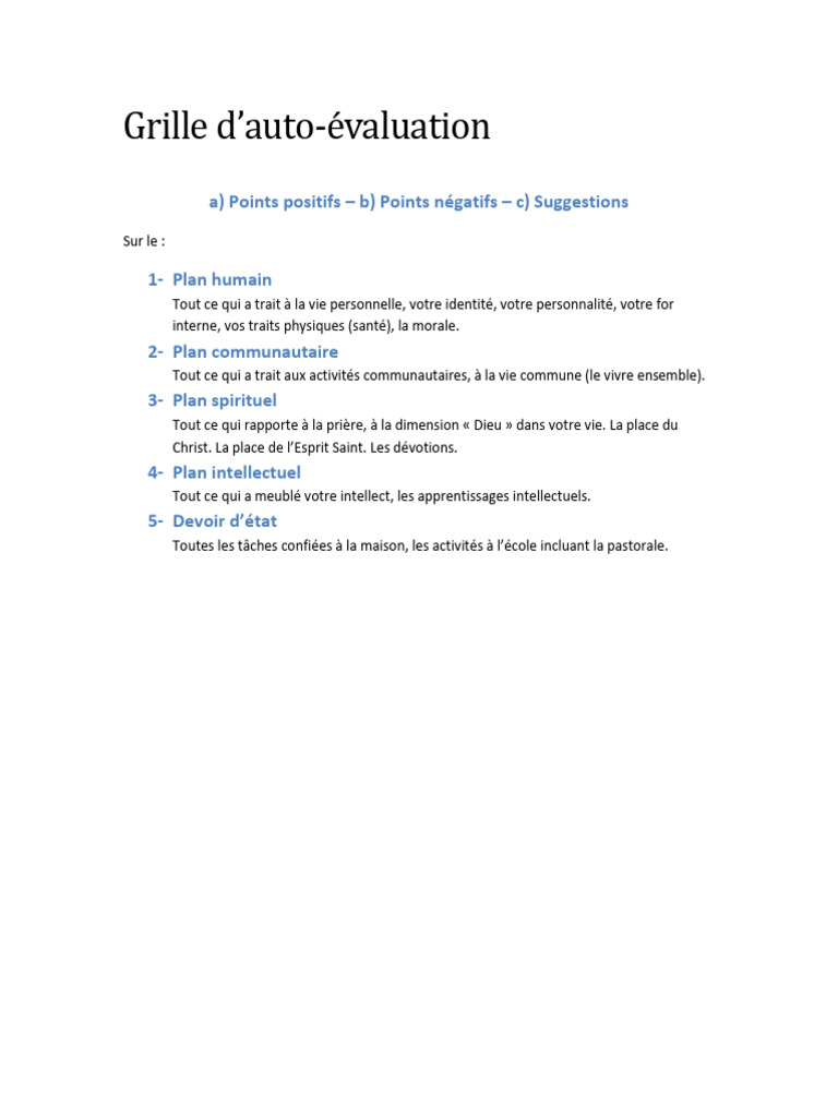 Grille Évaluation Mini | PDF