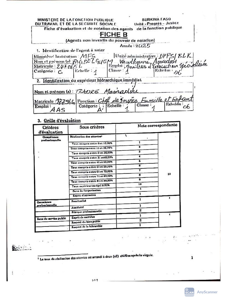 Fiche de Notation Ams 02-23-2026 | PDF